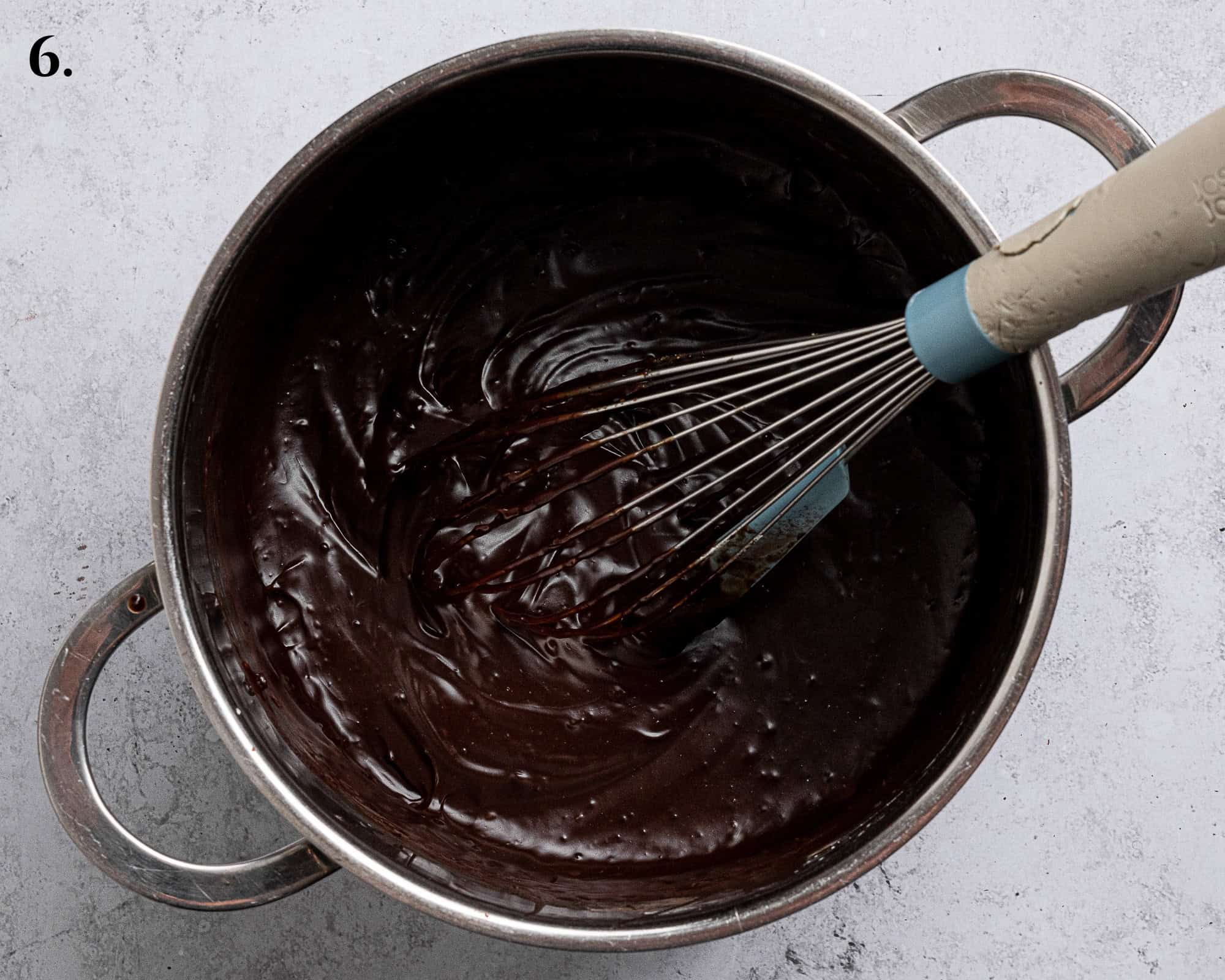 Step 6, the cooked pudding in a pan.