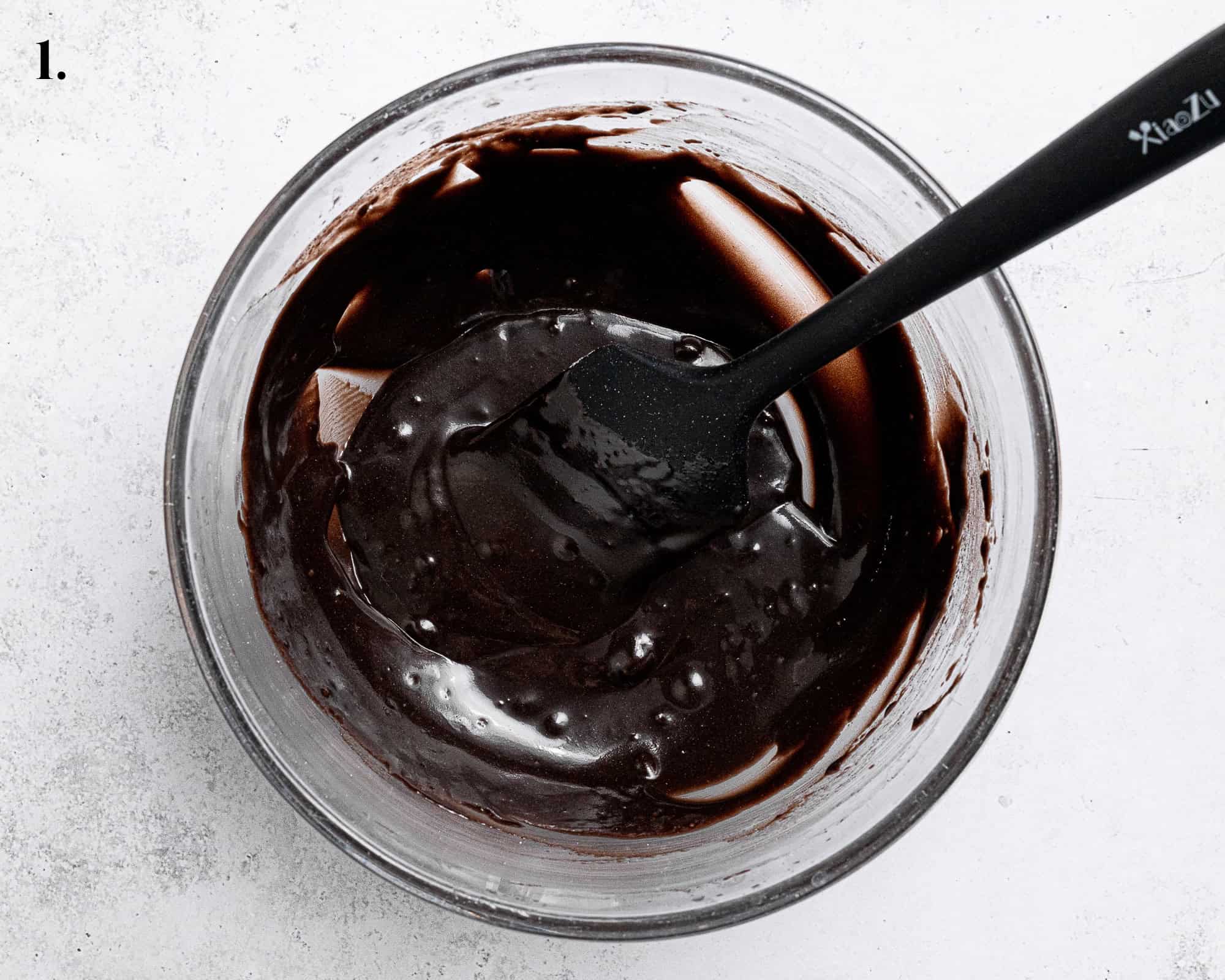 Step 1, the cookie batter in a bowl.