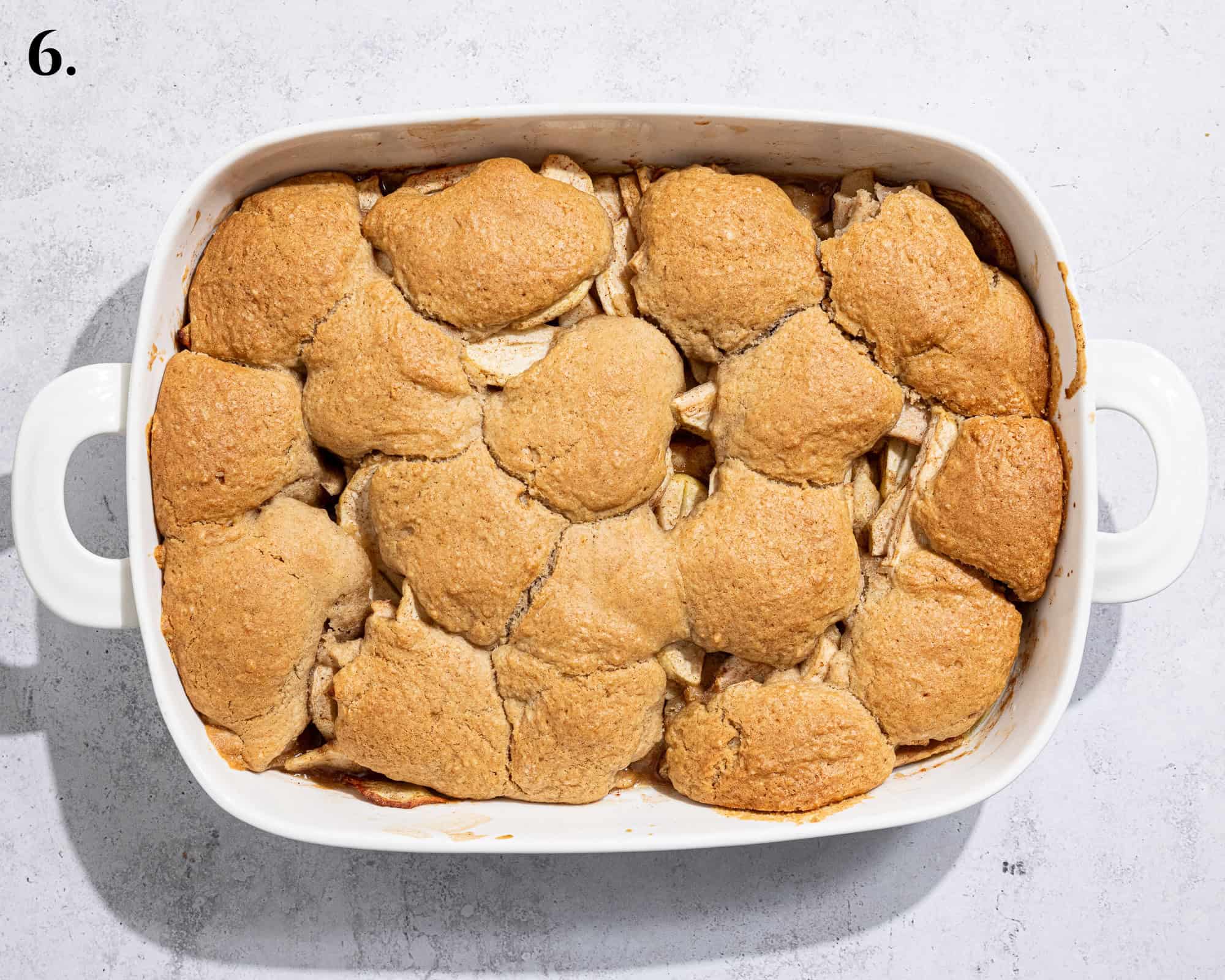 Step 6, the baked cobbler.