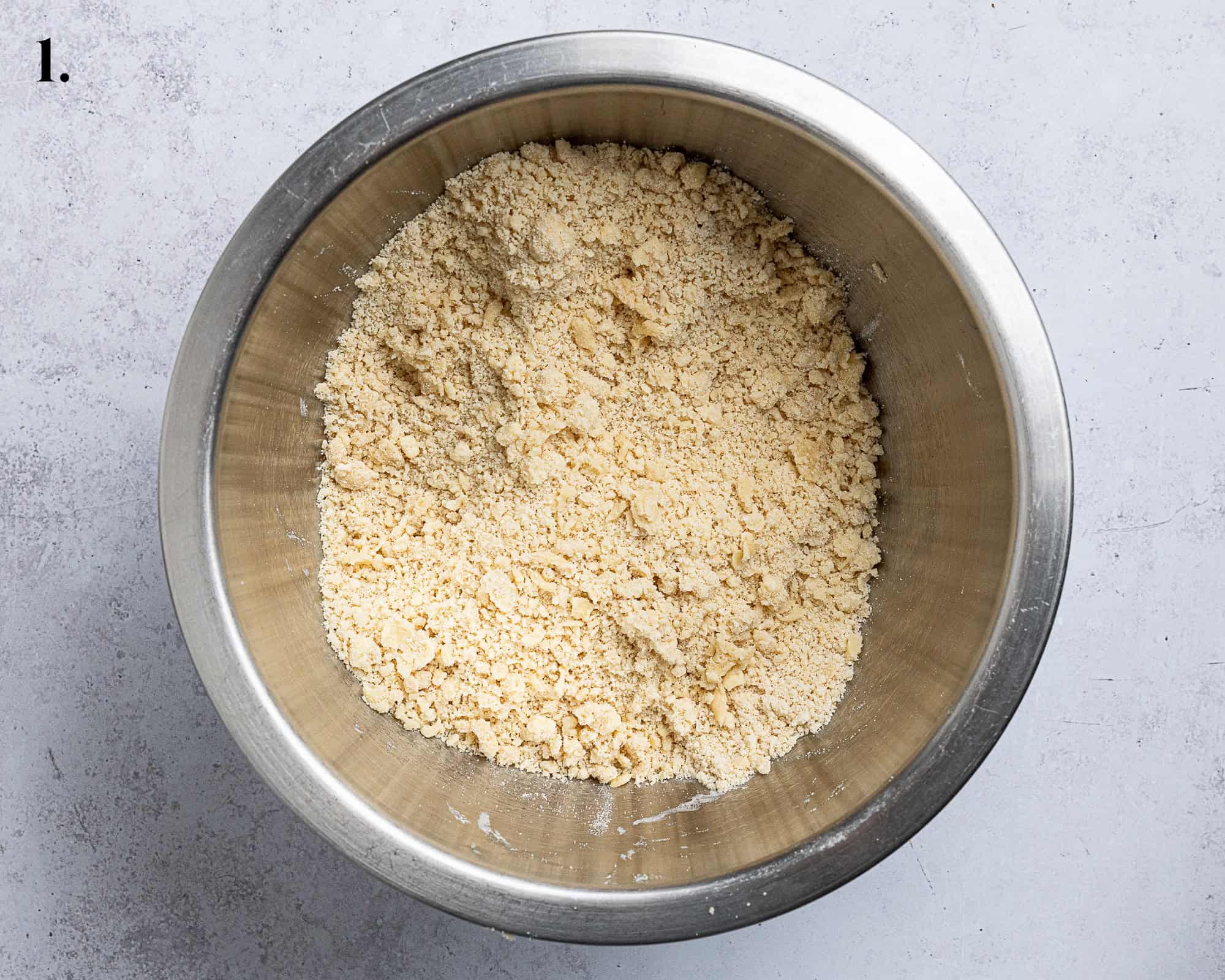 Step 1, the butter rubbed into the flour.