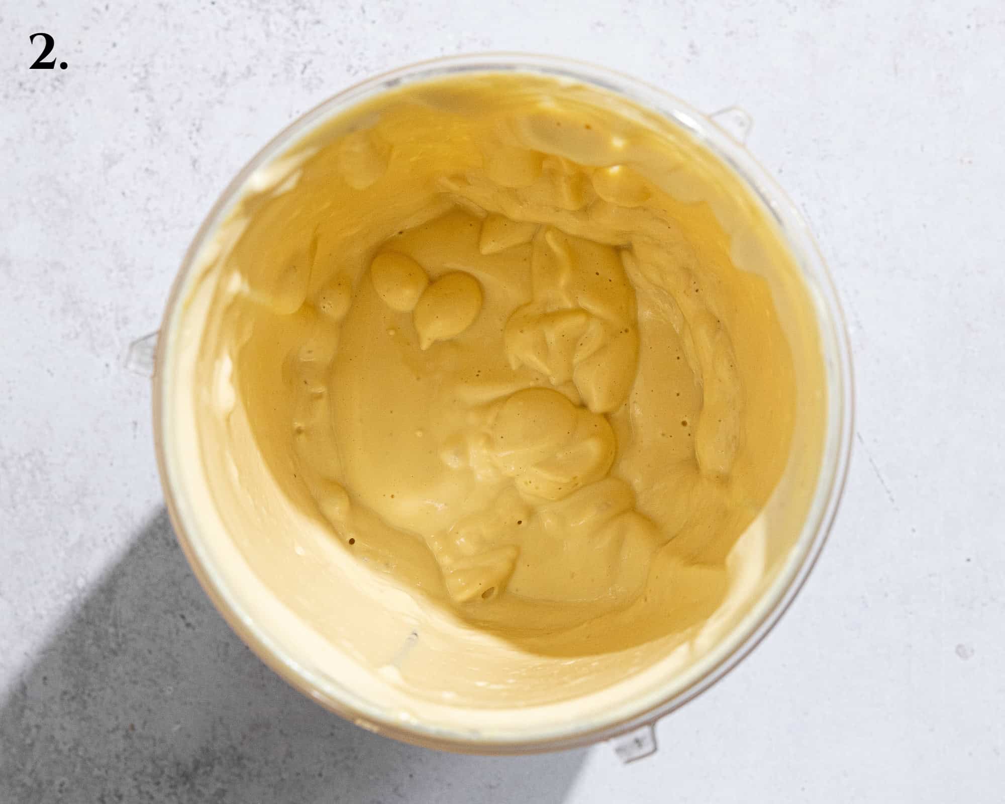 Step 2, the blended cashew and silken tofu cream.