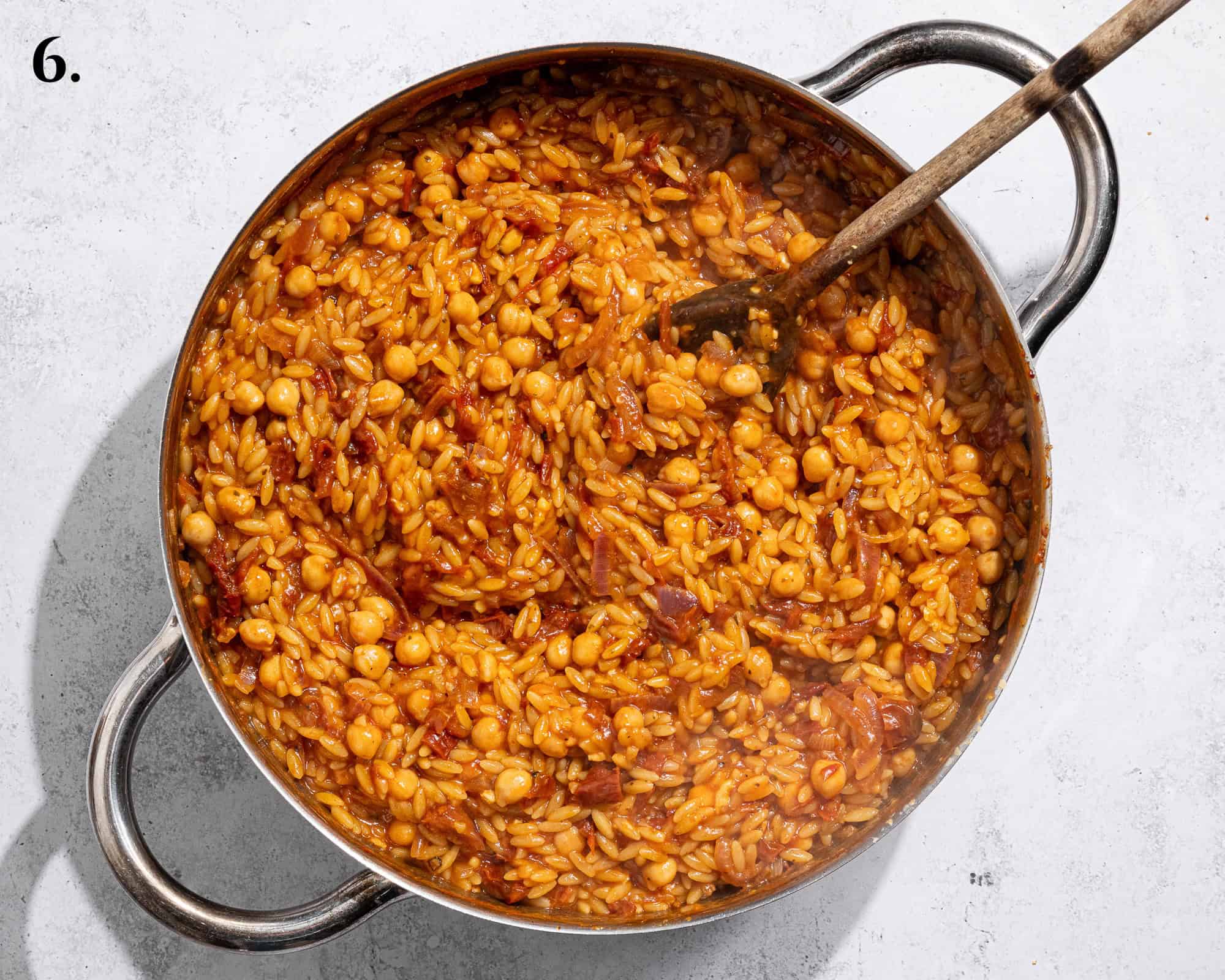Step 6, the cooked orzo.
