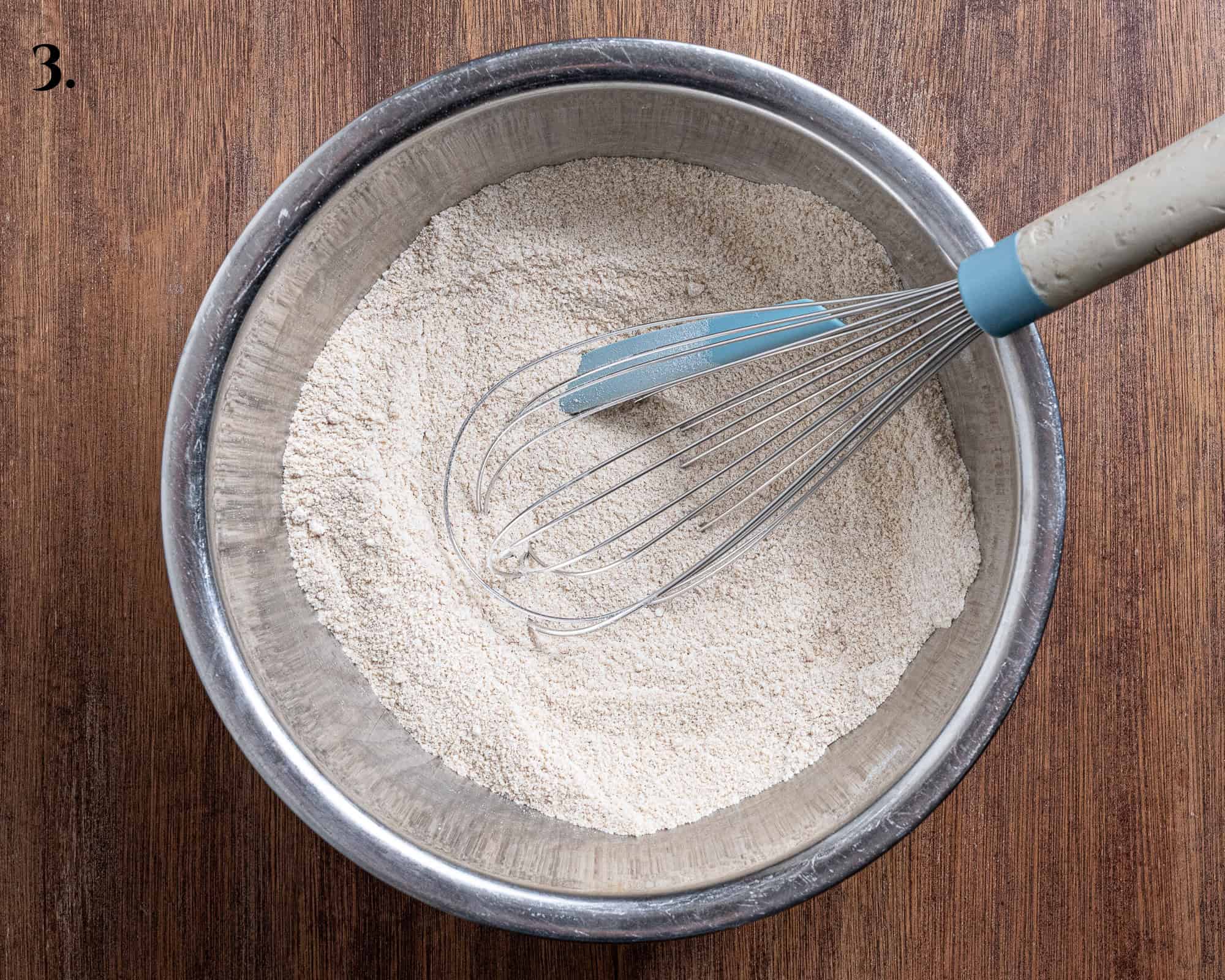 Step 3, the dry ingredients in a bowl.