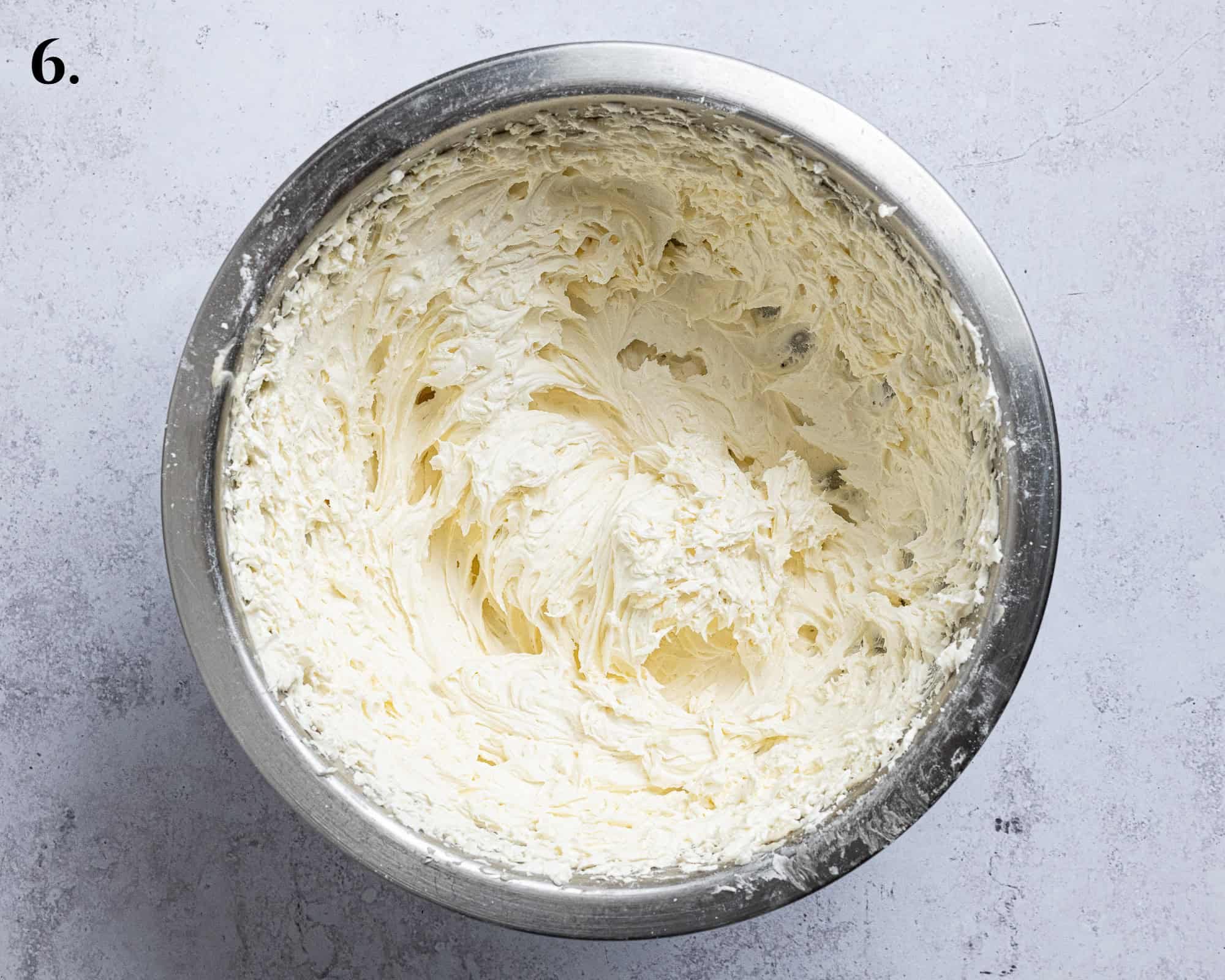 Step 6, the butter and icing sugar whisked together.